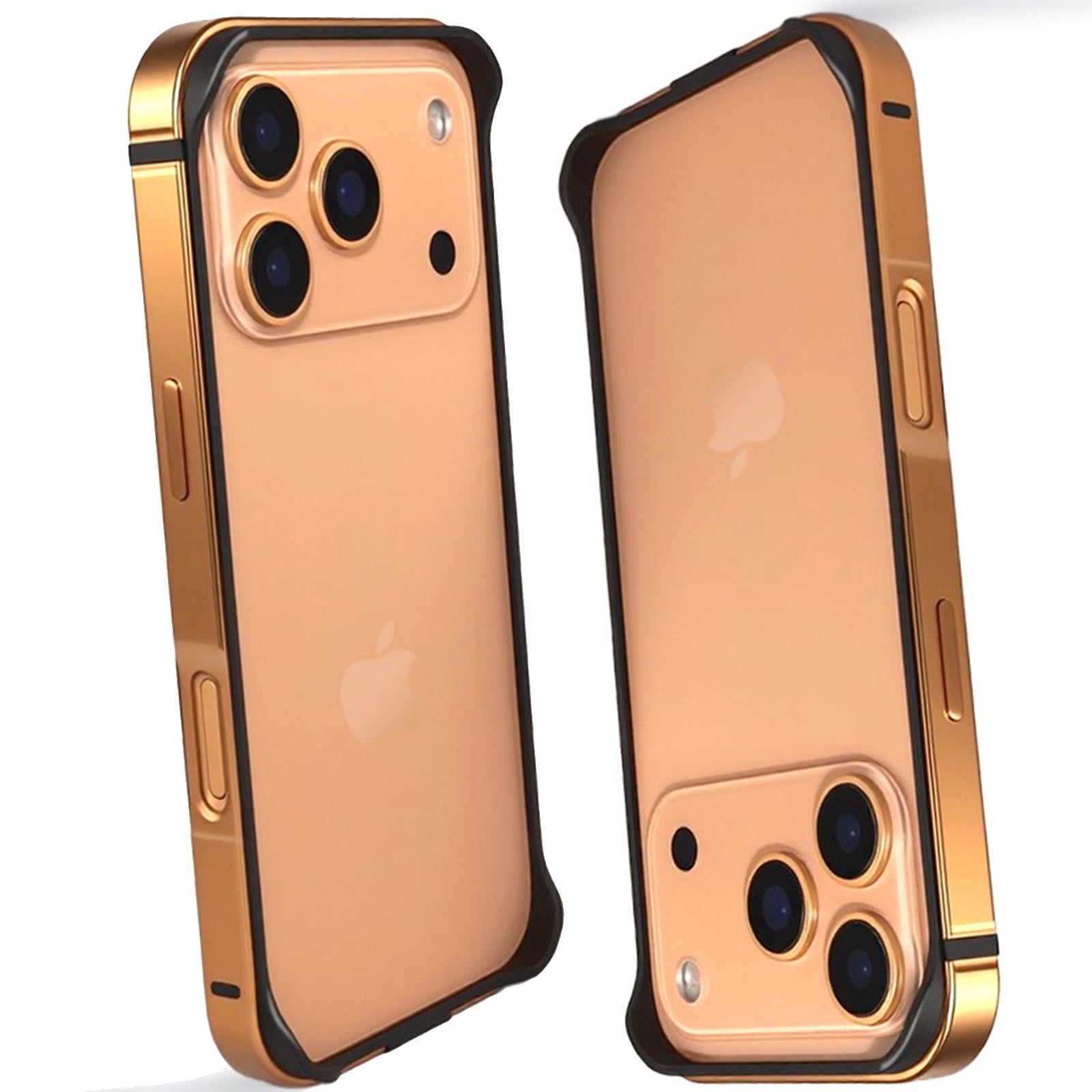 Case for iPhone 17 Pro Max, Aluminum Frame Slim Shockproof Design with Raised Corners Signal Friendly Structure Heat Dissipation Lightweight Protective Cover