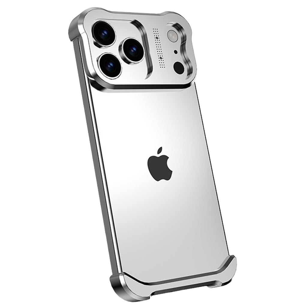 Metal Frame Case for iPhone 17 Pro Max/17 Pro, Raised Corners, Heat Dissipation, Wireless Charging Compatible, Drop-Proof Aluminum Bumper Cover