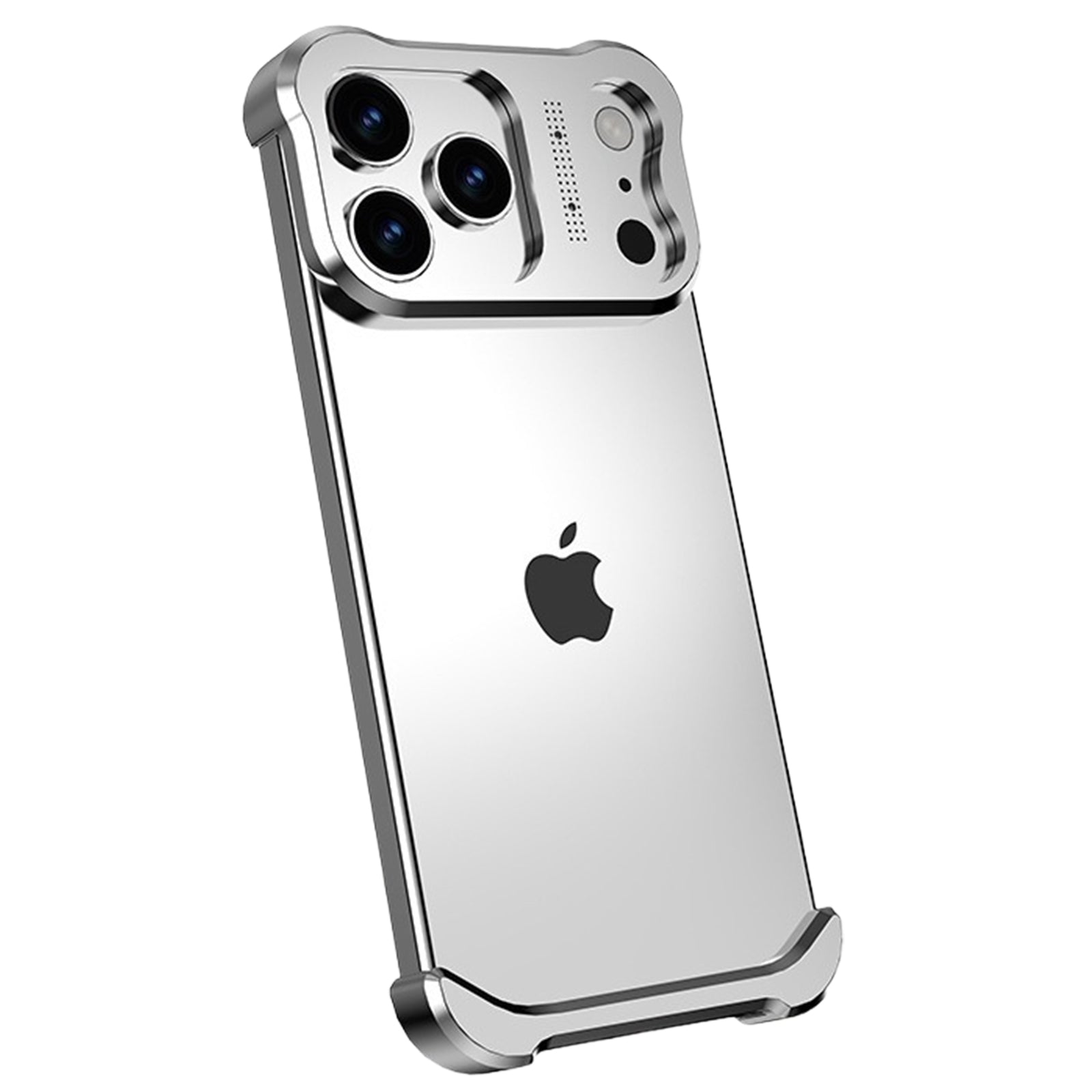 Metal Frame Case for iPhone 17 Pro Max/17 Pro, Raised Corners, Heat Dissipation, Wireless Charging Compatible, Drop-Proof Aluminum Bumper Cover