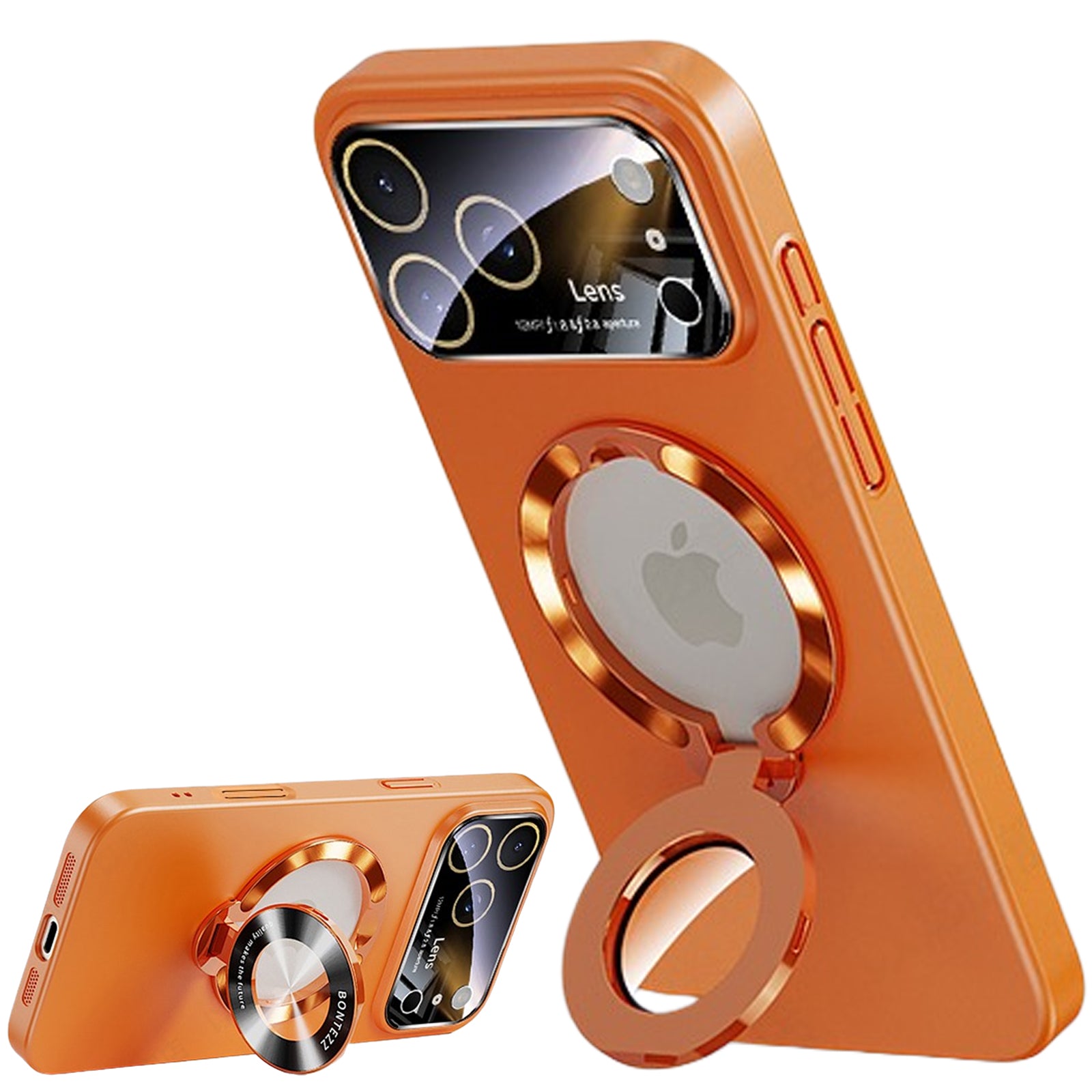 QANXGOG Case for iPhone 17 Pro Max, Slim Shockproof Magnetic Case with Lens Protector & Kickstand, Anti-Fingerprint, Drop-Proof