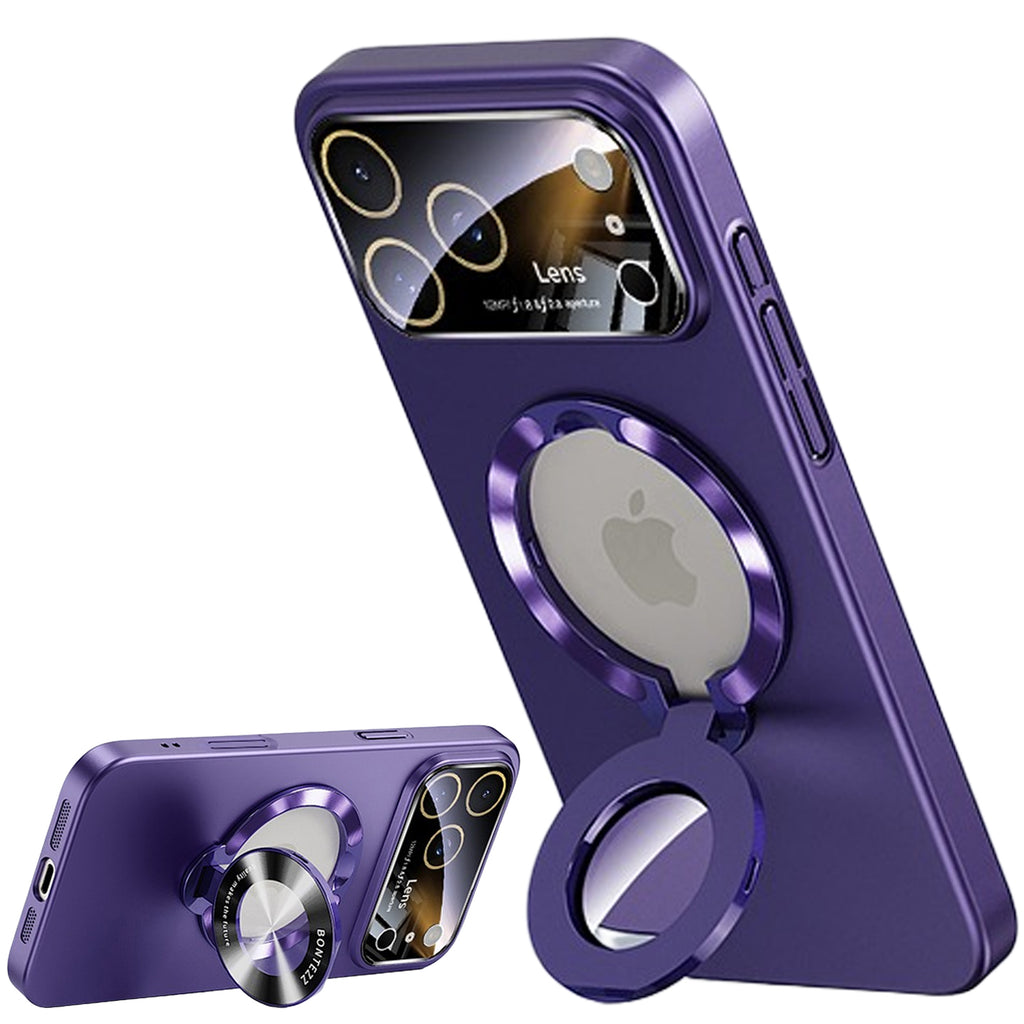 QANXGOG Case for iPhone 17 Pro Max, Slim Shockproof Magnetic Case with Lens Protector & Kickstand, Anti-Fingerprint, Drop-Proof