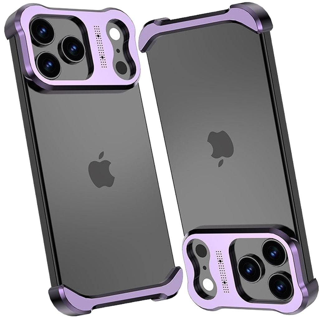 Metal Frame Case for iPhone 17 Pro Max/17 Pro, Raised Corners, Heat Dissipation, Wireless Charging Compatible, Drop-Proof Aluminum Bumper Cover