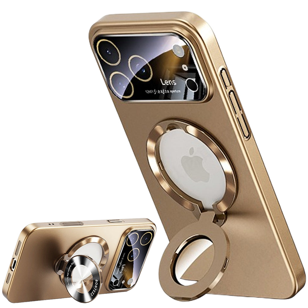 QANXGOG Case for iPhone 17 Pro Max, Slim Shockproof Magnetic Case with Lens Protector & Kickstand, Anti-Fingerprint, Drop-Proof