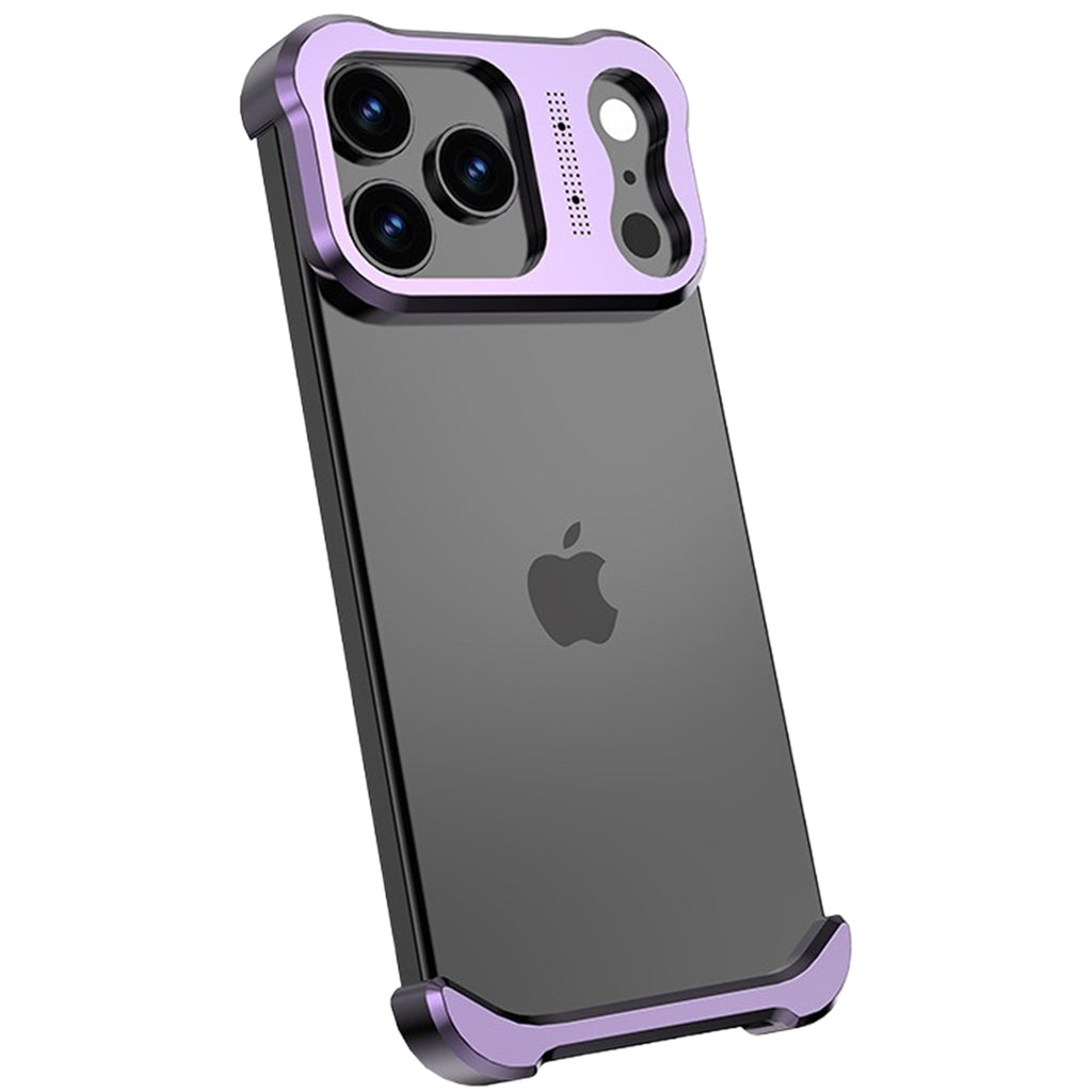 Metal Frame Case for iPhone 17 Pro Max/17 Pro, Raised Corners, Heat Dissipation, Wireless Charging Compatible, Drop-Proof Aluminum Bumper Cover