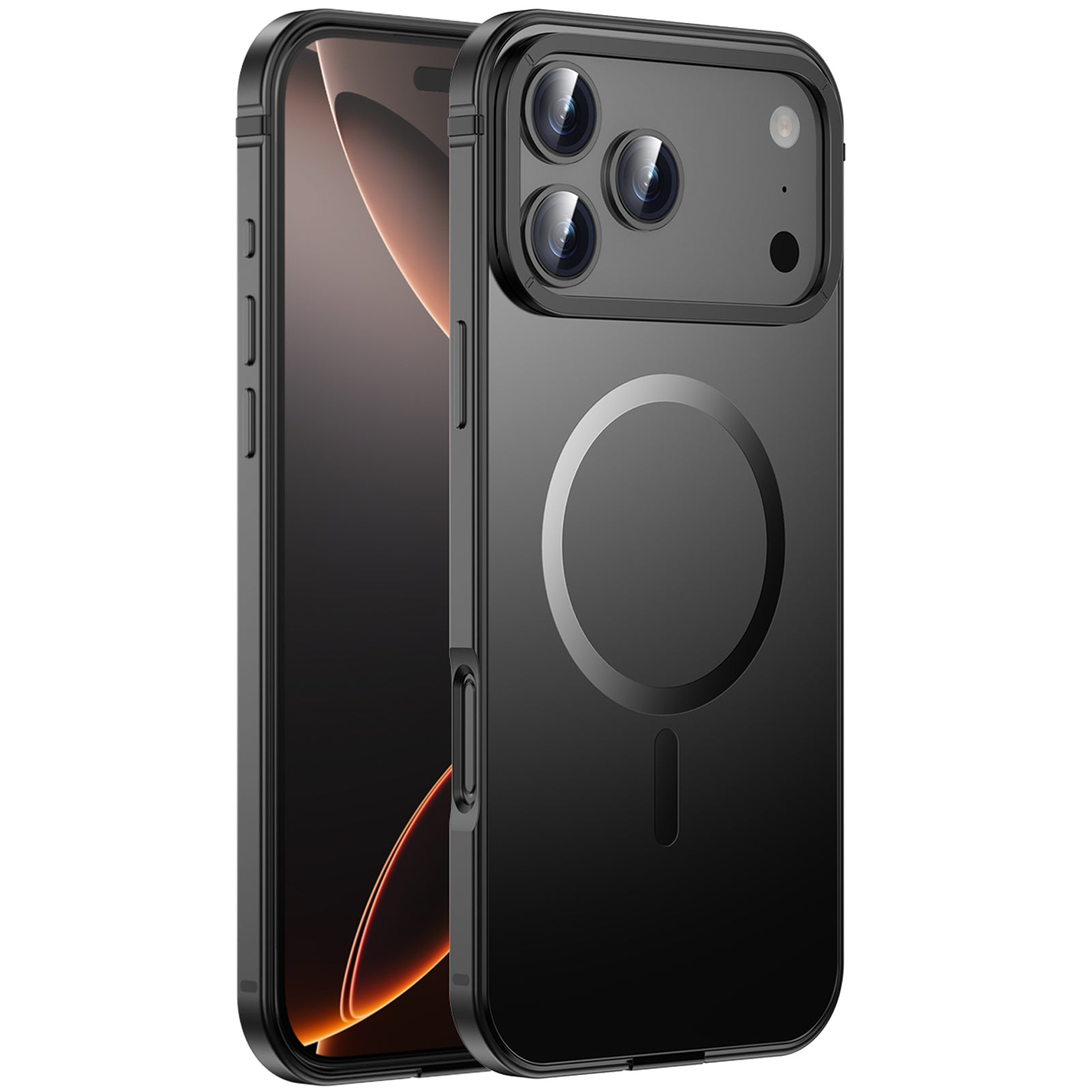 Case for iPhone 17 Pro Max, Ultra Thin Metal Frame with Frosted Matte Back Slim Lightweight Protective Cover with Raised Camera Screen Edges