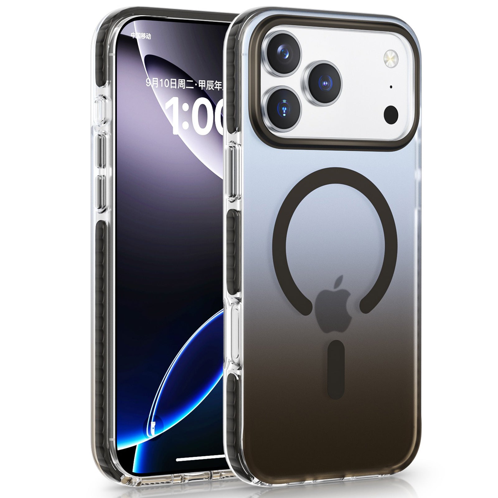 QANXGOG Case for iPhone 17 Pro Max, Gradient Slim Shockproof Case with Air Cushion Corners, Anti-Yellow, Anti-Fingerprint, Compatible with MagSafe
