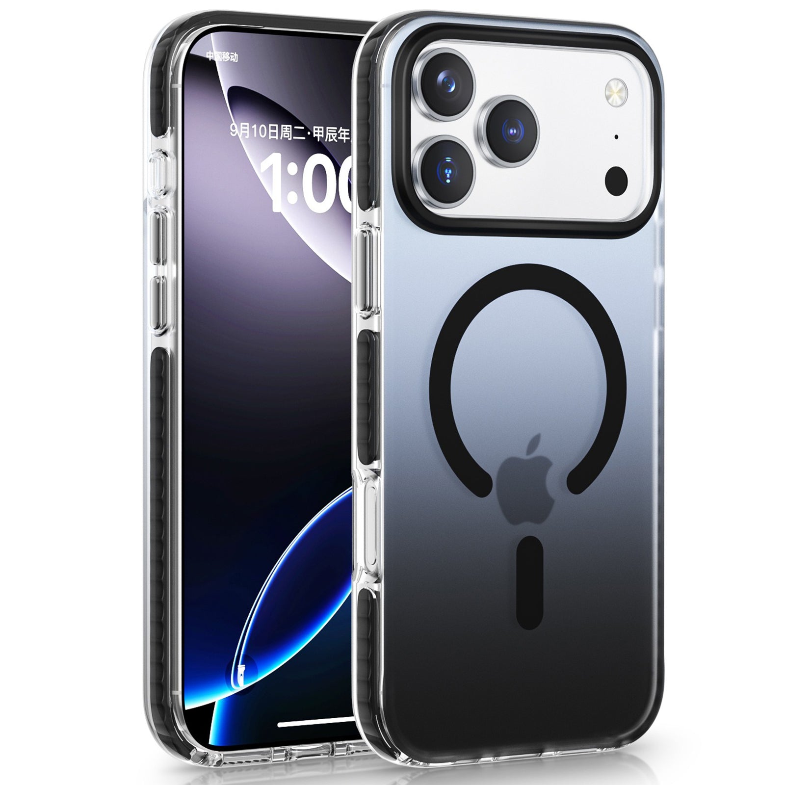 QANXGOG Case for iPhone 17 Pro Max, Gradient Slim Shockproof Case with Air Cushion Corners, Anti-Yellow, Anti-Fingerprint, Compatible with MagSafe