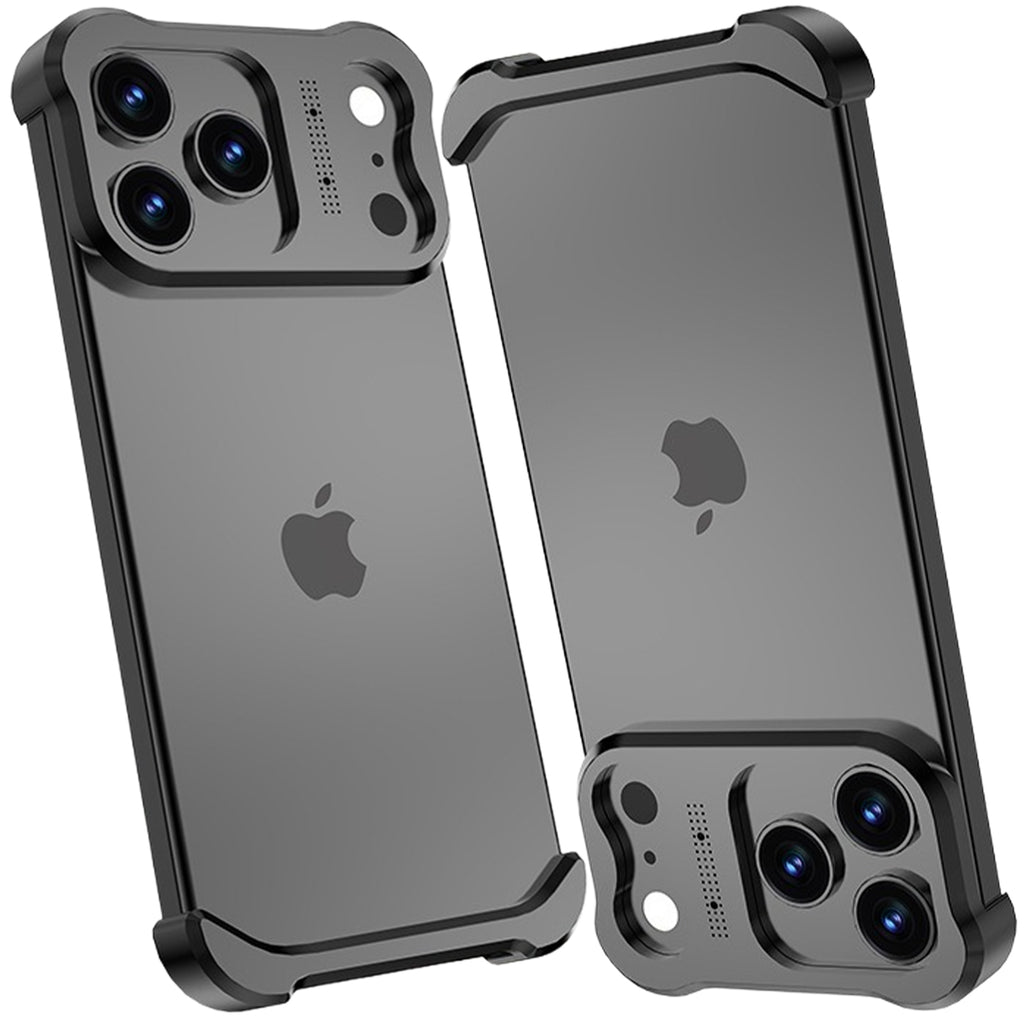 Metal Frame Case for iPhone 17 Pro Max/17 Pro, Raised Corners, Heat Dissipation, Wireless Charging Compatible, Drop-Proof Aluminum Bumper Cover