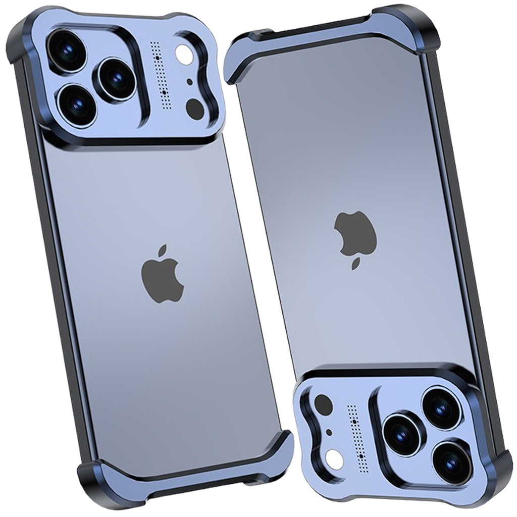 Metal Frame Case for iPhone 17 Pro Max/17 Pro, Raised Corners, Heat Dissipation, Wireless Charging Compatible, Drop-Proof Aluminum Bumper Cover