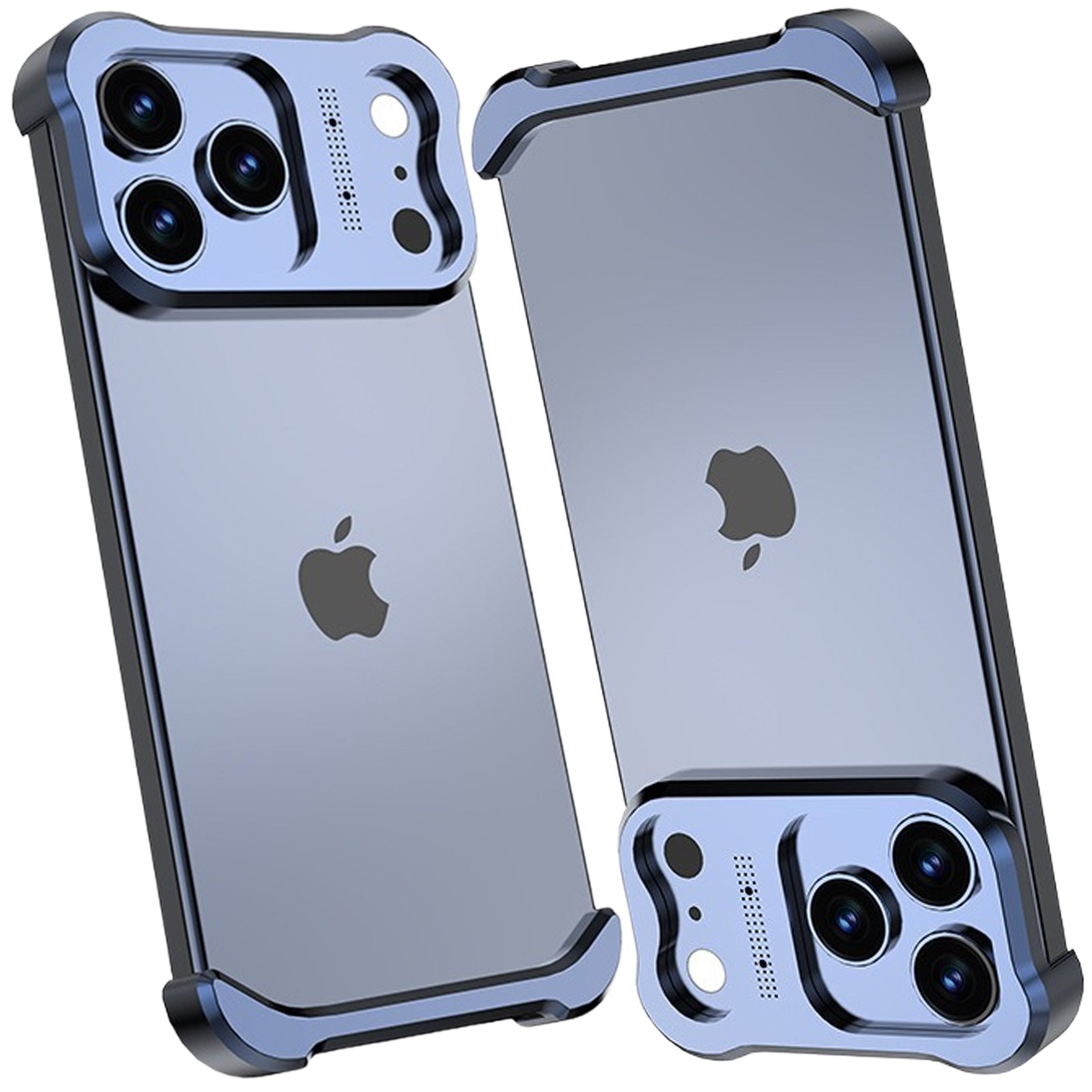 Metal Frame Case for iPhone 17 Pro Max/17 Pro, Raised Corners, Heat Dissipation, Wireless Charging Compatible, Drop-Proof Aluminum Bumper Cover