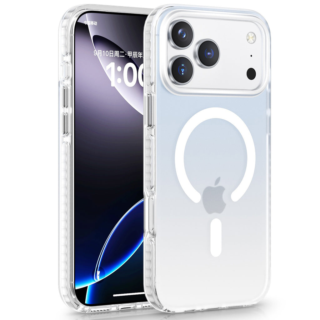 QANXGOG Case for iPhone 17 Pro Max, Gradient Slim Shockproof Case with Air Cushion Corners, Anti-Yellow, Anti-Fingerprint, Compatible with MagSafe