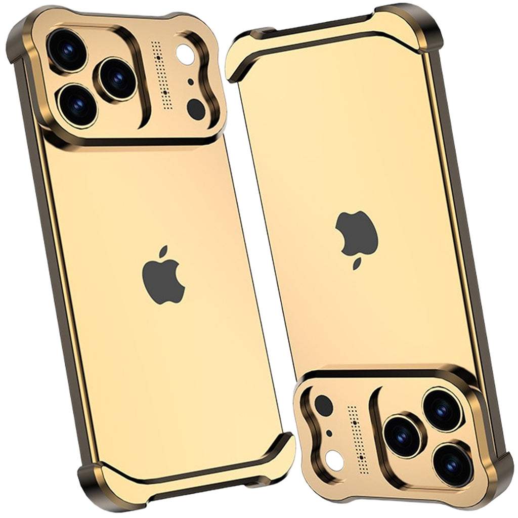 Metal Frame Case for iPhone 17 Pro Max/17 Pro, Raised Corners, Heat Dissipation, Wireless Charging Compatible, Drop-Proof Aluminum Bumper Cover