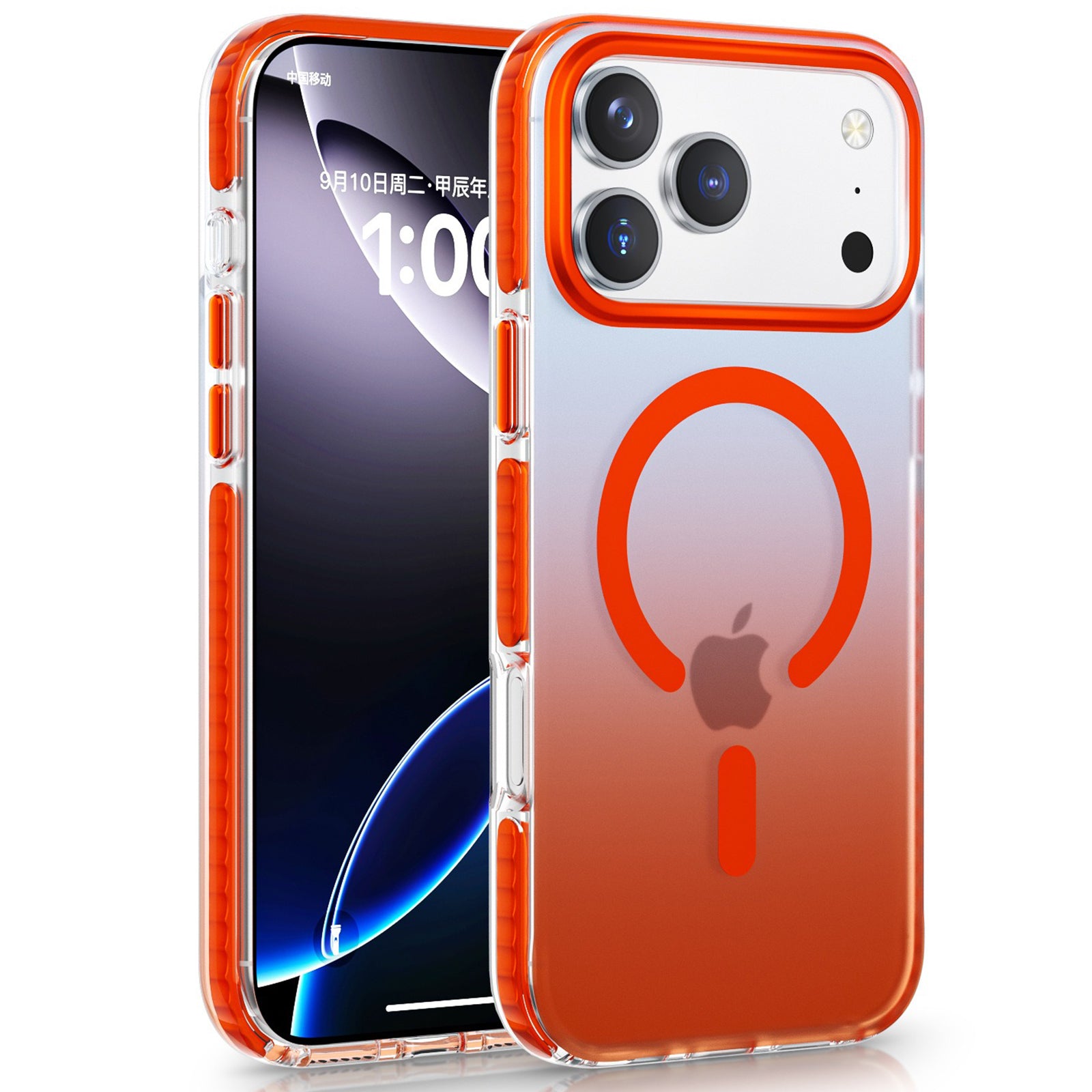QANXGOG Case for iPhone 17 Pro Max, Gradient Slim Shockproof Case with Air Cushion Corners, Anti-Yellow, Anti-Fingerprint, Compatible with MagSafe