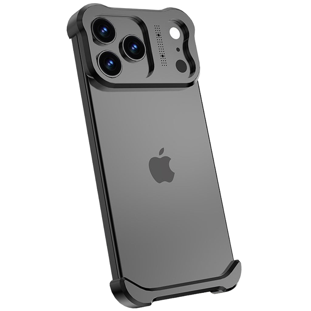 Metal Frame Case for iPhone 17 Pro Max/17 Pro, Raised Corners, Heat Dissipation, Wireless Charging Compatible, Drop-Proof Aluminum Bumper Cover