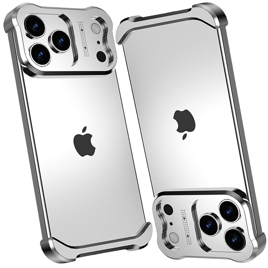 Metal Frame Case for iPhone 17 Pro Max/17 Pro, Raised Corners, Heat Dissipation, Wireless Charging Compatible, Drop-Proof Aluminum Bumper Cover