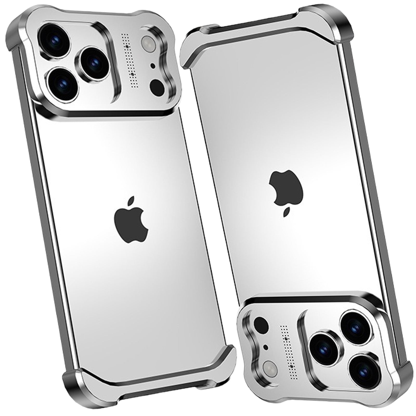 Metal Frame Case for iPhone 17 Pro Max/17 Pro, Raised Corners, Heat Dissipation, Wireless Charging Compatible, Drop-Proof Aluminum Bumper Cover