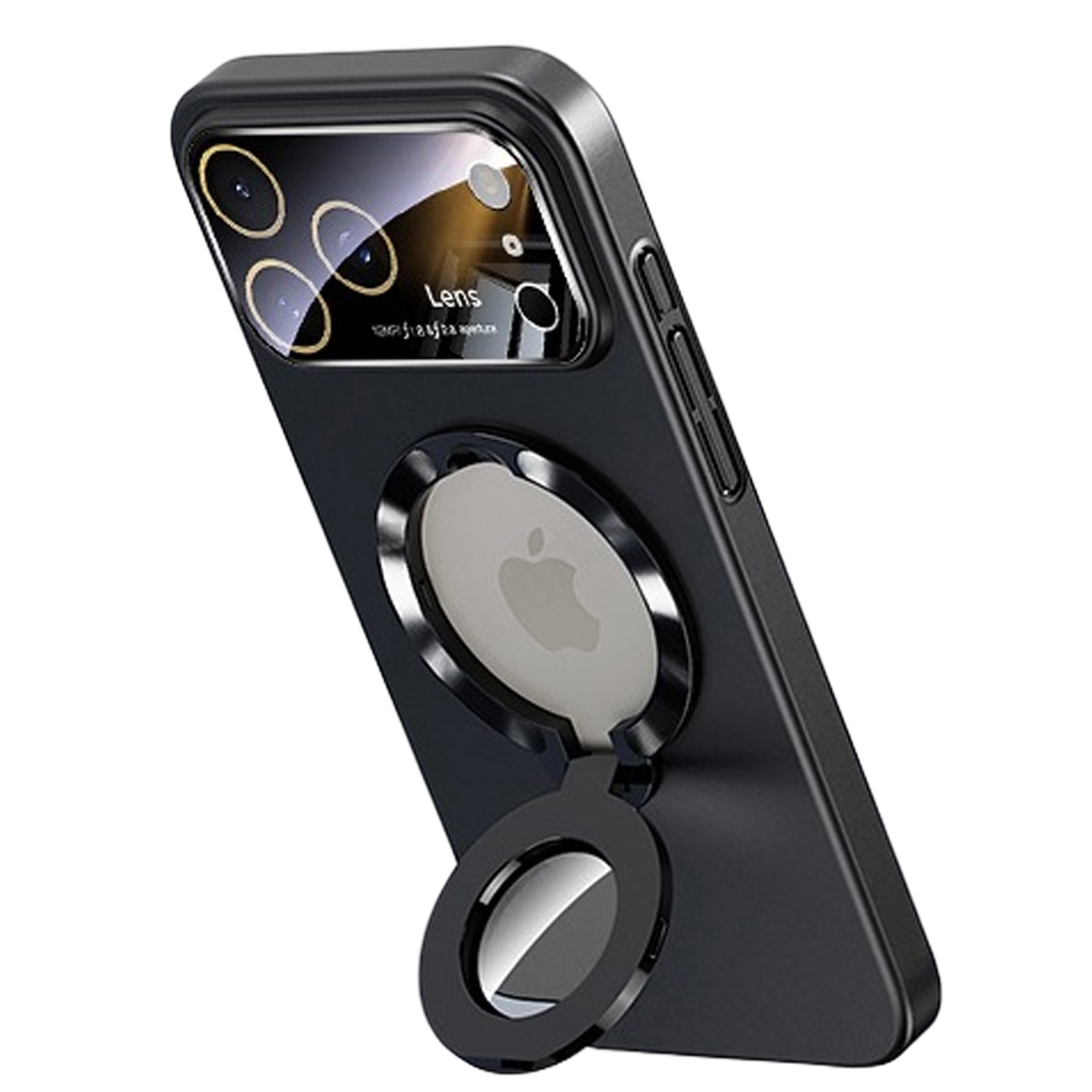 QANXGOG Case for iPhone 17 Pro Max, Slim Shockproof Magnetic Case with Lens Protector & Kickstand, Anti-Fingerprint, Drop-Proof