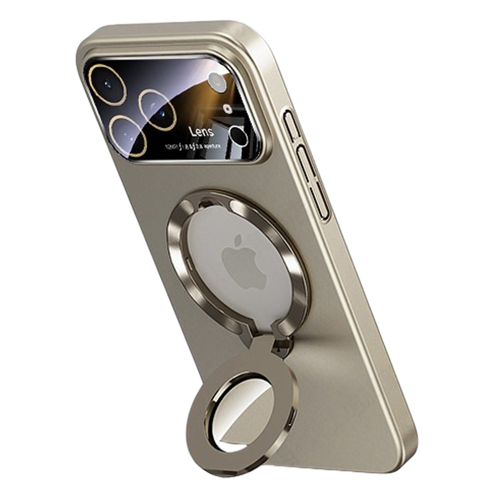 QANXGOG Case for iPhone 17 Pro Max, Slim Shockproof Magnetic Case with Lens Protector & Kickstand, Anti-Fingerprint, Drop-Proof