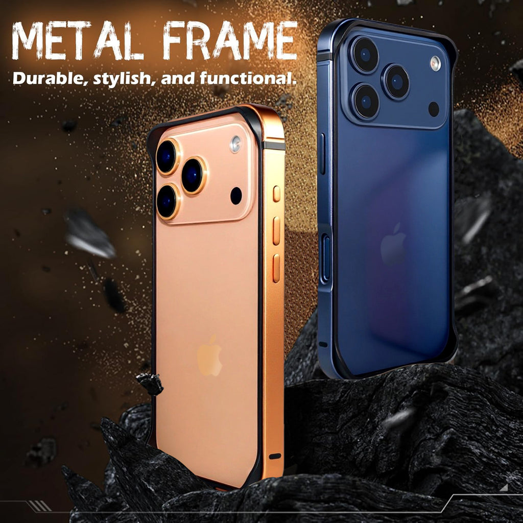 Case for iPhone 17 Pro Max, Aluminum Frame Slim Shockproof Design with Raised Corners Signal Friendly Structure Heat Dissipation Lightweight Protective Cover