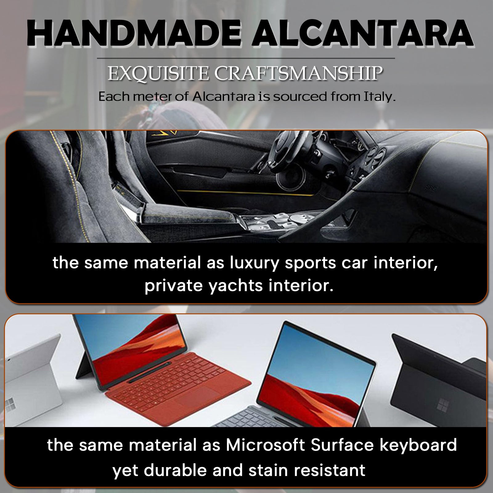 Alcantara Suede Case for iPhone 17 Pro Max, Handmade Genuine Italian Ultra-Suede Fully Wrapped Anti-Slip Soft Luxury Protective Cover, Compatible with MagSafe