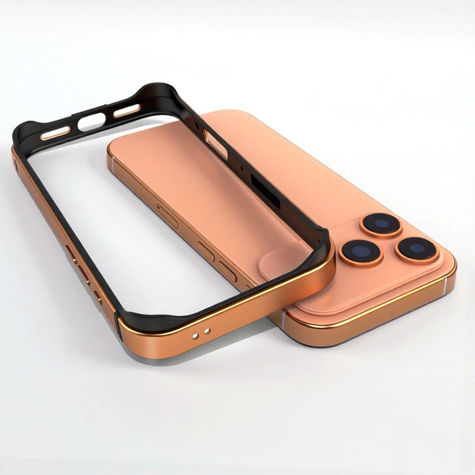 Case for iPhone 17 Pro Max, Aluminum Frame Slim Shockproof Design with Raised Corners Signal Friendly Structure Heat Dissipation Lightweight Protective Cover