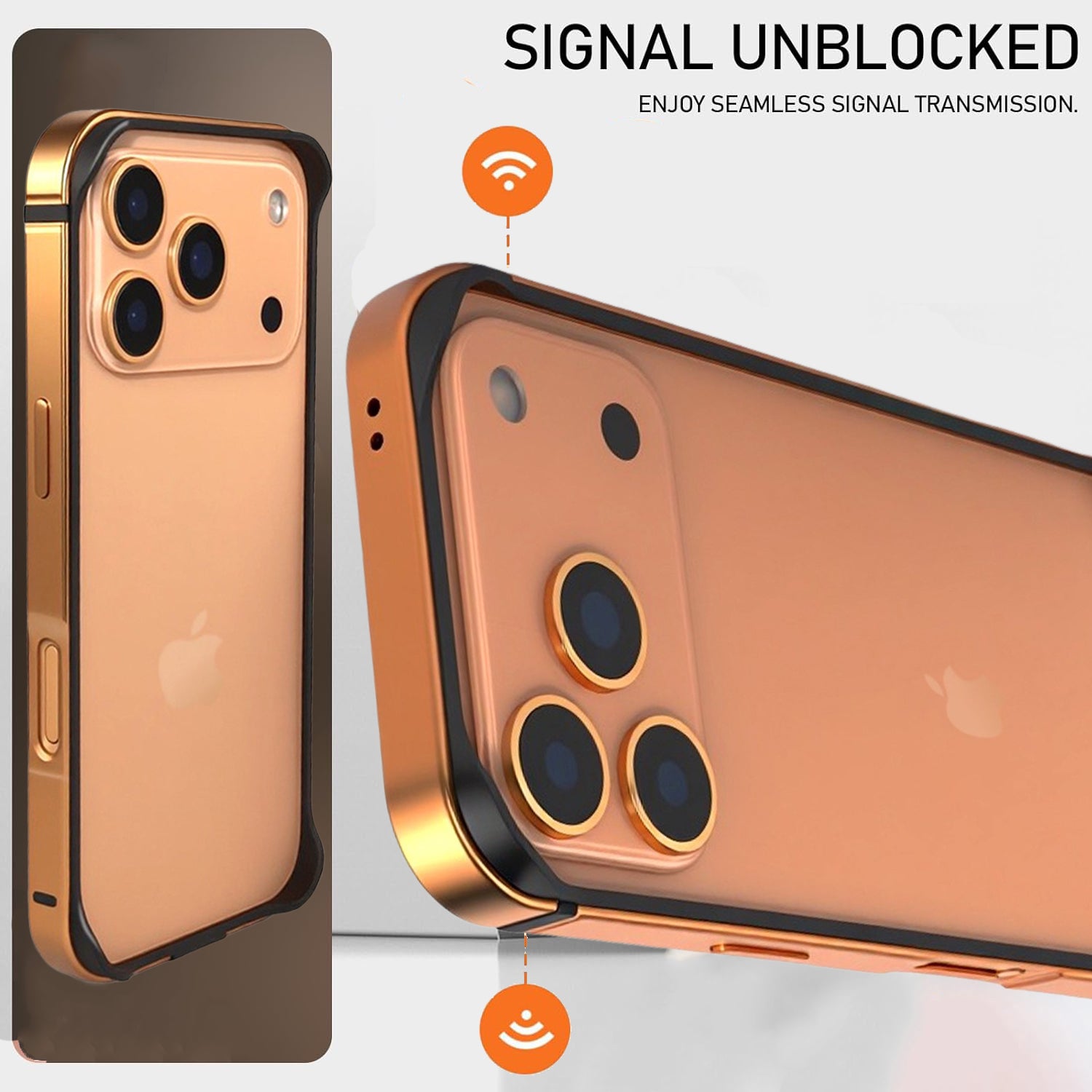 Case for iPhone 17 Pro Max, Aluminum Frame Slim Shockproof Design with Raised Corners Signal Friendly Structure Heat Dissipation Lightweight Protective Cover