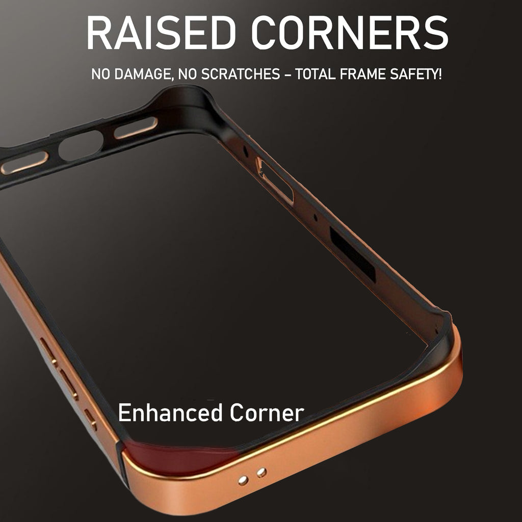 Case for iPhone 17 Pro Max, Aluminum Frame Slim Shockproof Design with Raised Corners Signal Friendly Structure Heat Dissipation Lightweight Protective Cover