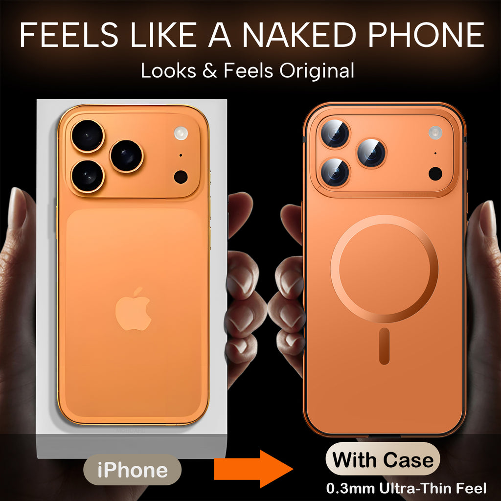 Case for iPhone 17 Pro Max, Ultra Thin Metal Frame with Frosted Matte Back Slim Lightweight Protective Cover with Raised Camera Screen Edges