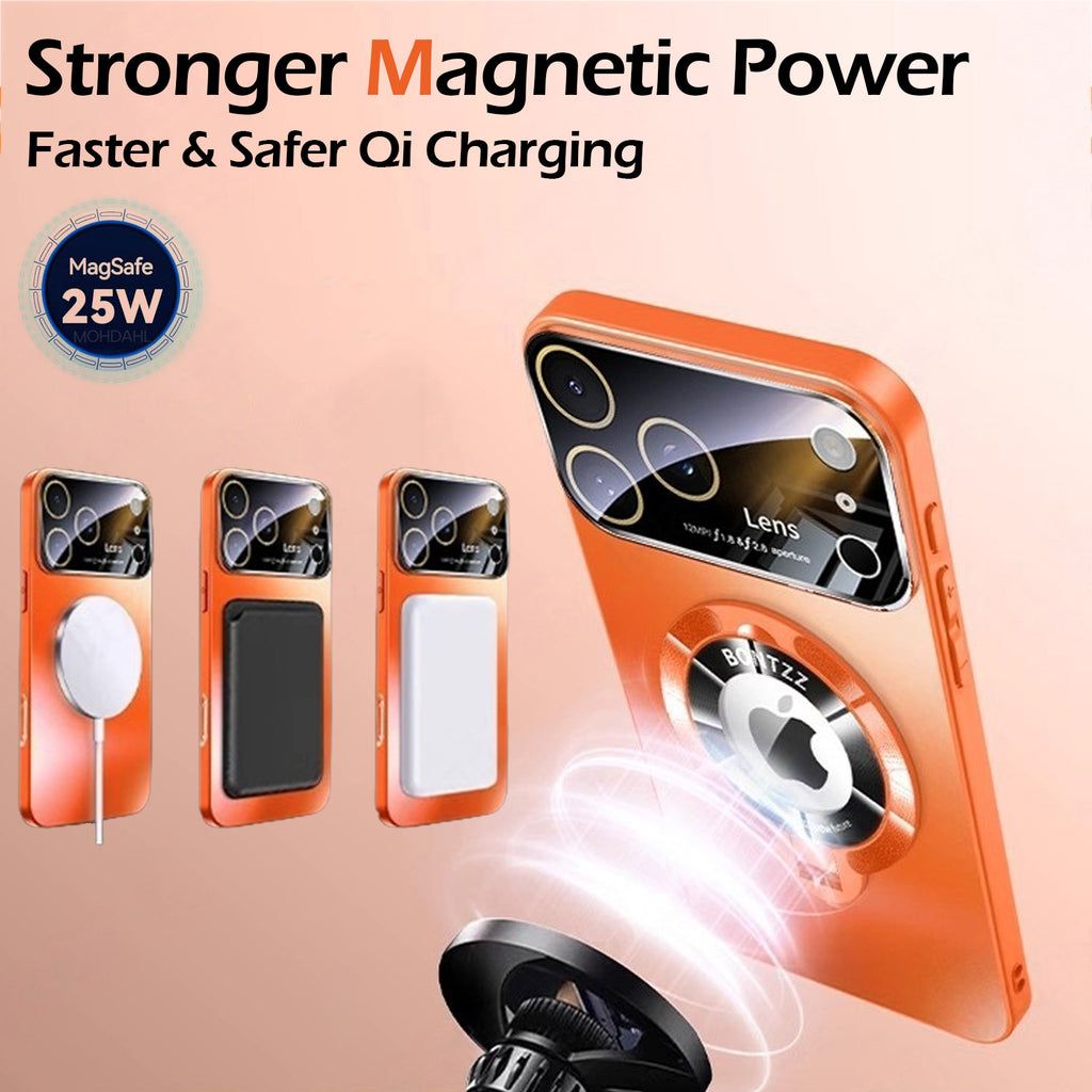 QANXGOG Case for iPhone 17 Pro Max, Slim Shockproof Magnetic Case with Lens Protector & Kickstand, Anti-Fingerprint, Drop-Proof