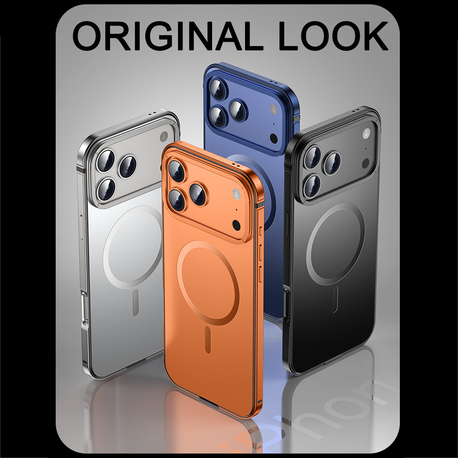 Case for iPhone 17 Pro Max, Ultra Thin Metal Frame with Frosted Matte Back Slim Lightweight Protective Cover with Raised Camera Screen Edges