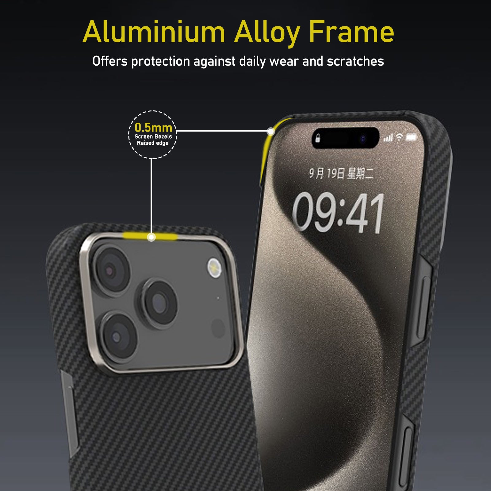 QANXGOG Case for iPhone 17 Pro Max, Ultra Slim Lightweight Carbon Texture Shockproof Cover, Metal Lens Frame, Compatible with MagSafe