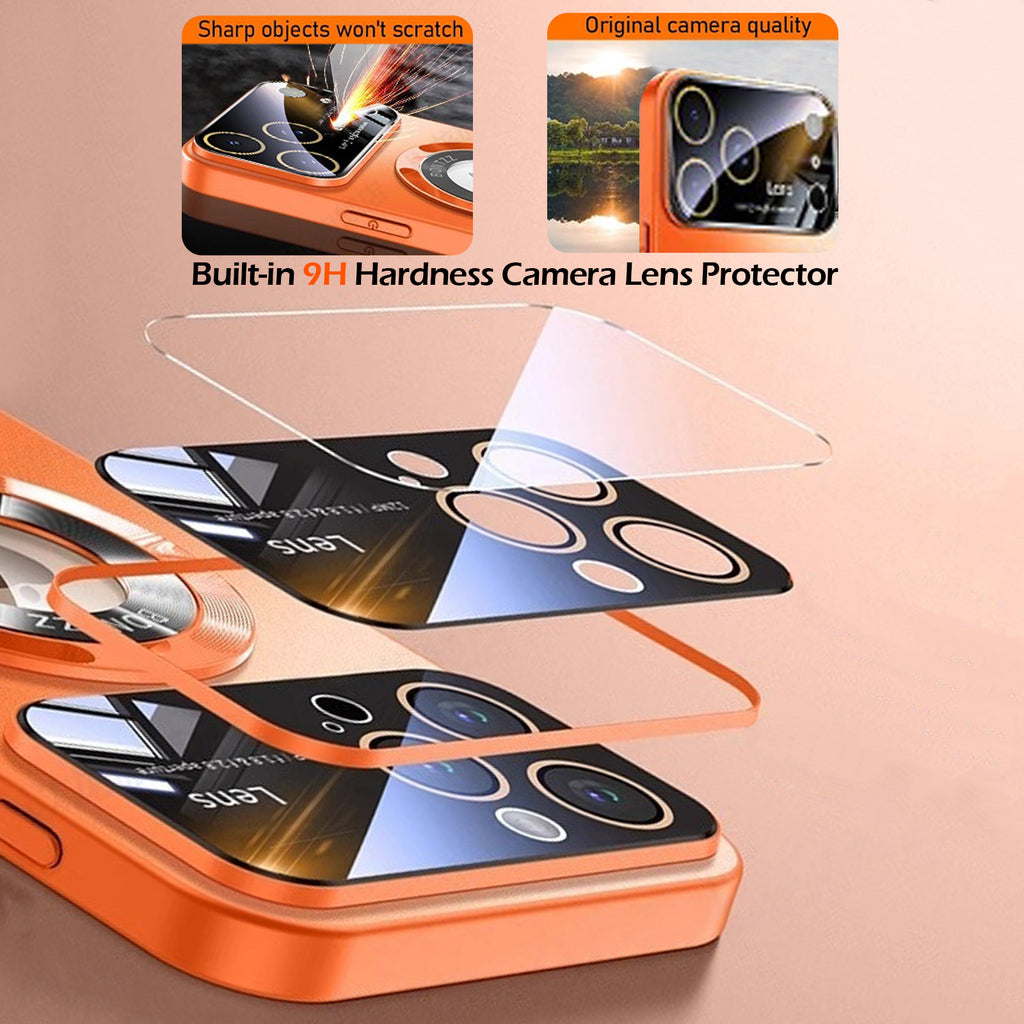 QANXGOG Case for iPhone 17 Pro Max, Slim Shockproof Magnetic Case with Lens Protector & Kickstand, Anti-Fingerprint, Drop-Proof