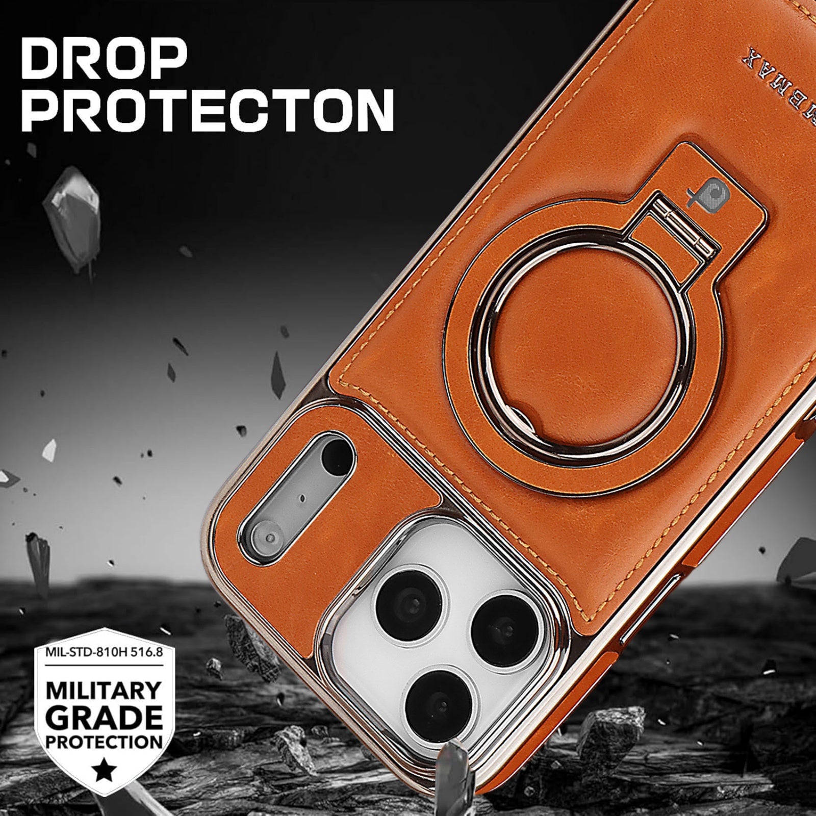 Case for iPhone 17 Pro Max, Compatible with MagSafe Leather Protective Cover with Stand Skin Friendly Anti-Fingerprint Shockproof Case