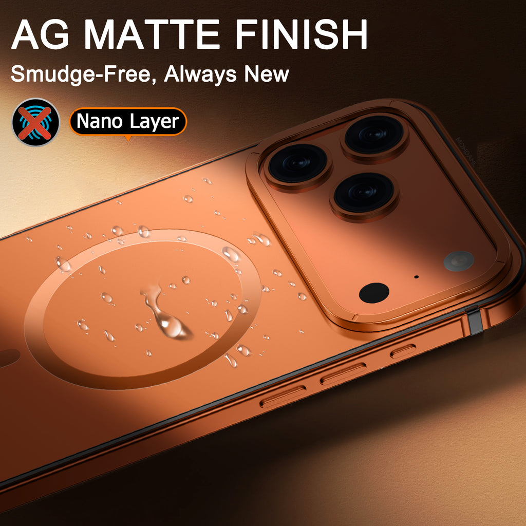 Case for iPhone 17 Pro Max, Ultra Thin Metal Frame with Frosted Matte Back Slim Lightweight Protective Cover with Raised Camera Screen Edges