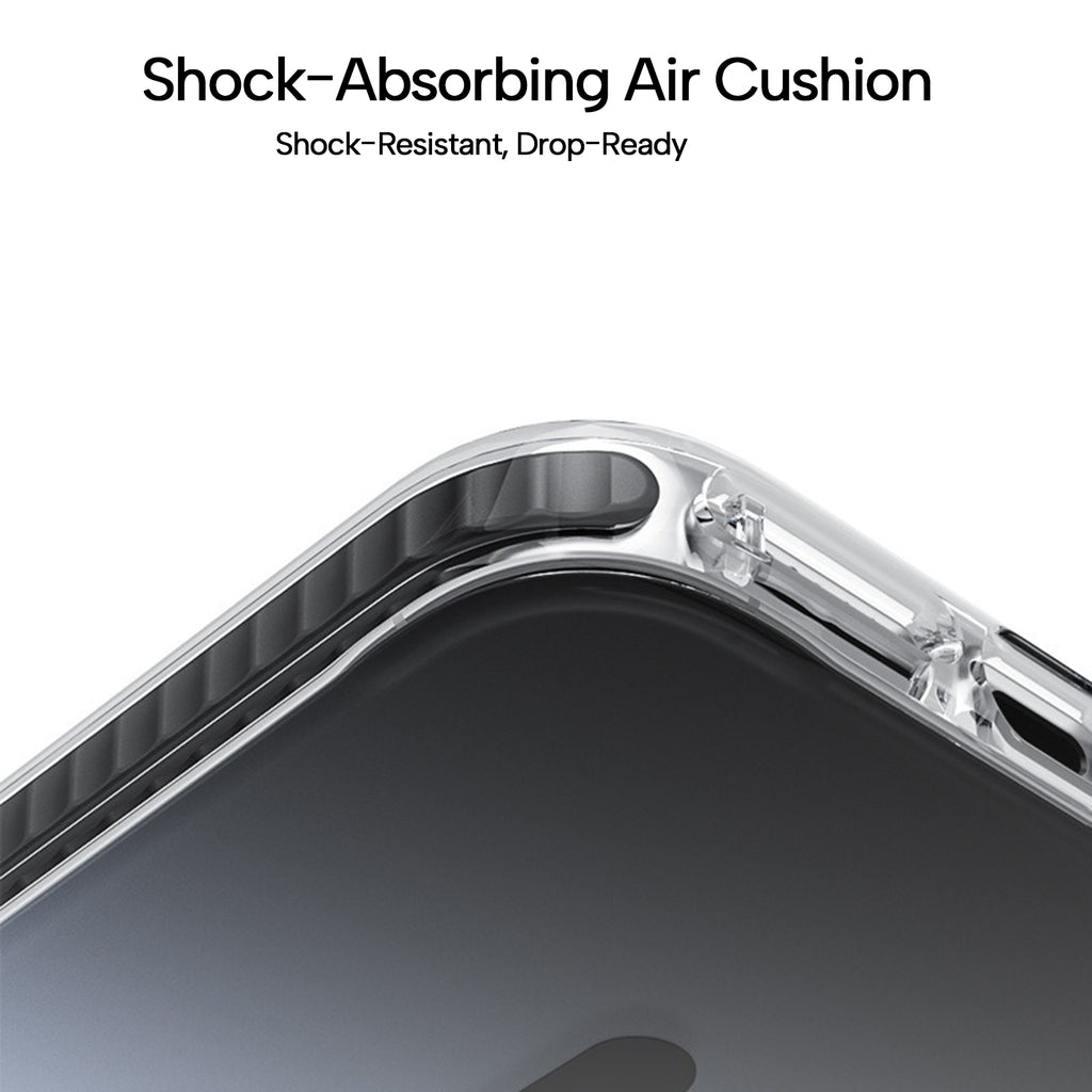 QANXGOG Case for iPhone 17 Pro Max, Gradient Slim Shockproof Case with Air Cushion Corners, Anti-Yellow, Anti-Fingerprint, Compatible with MagSafe