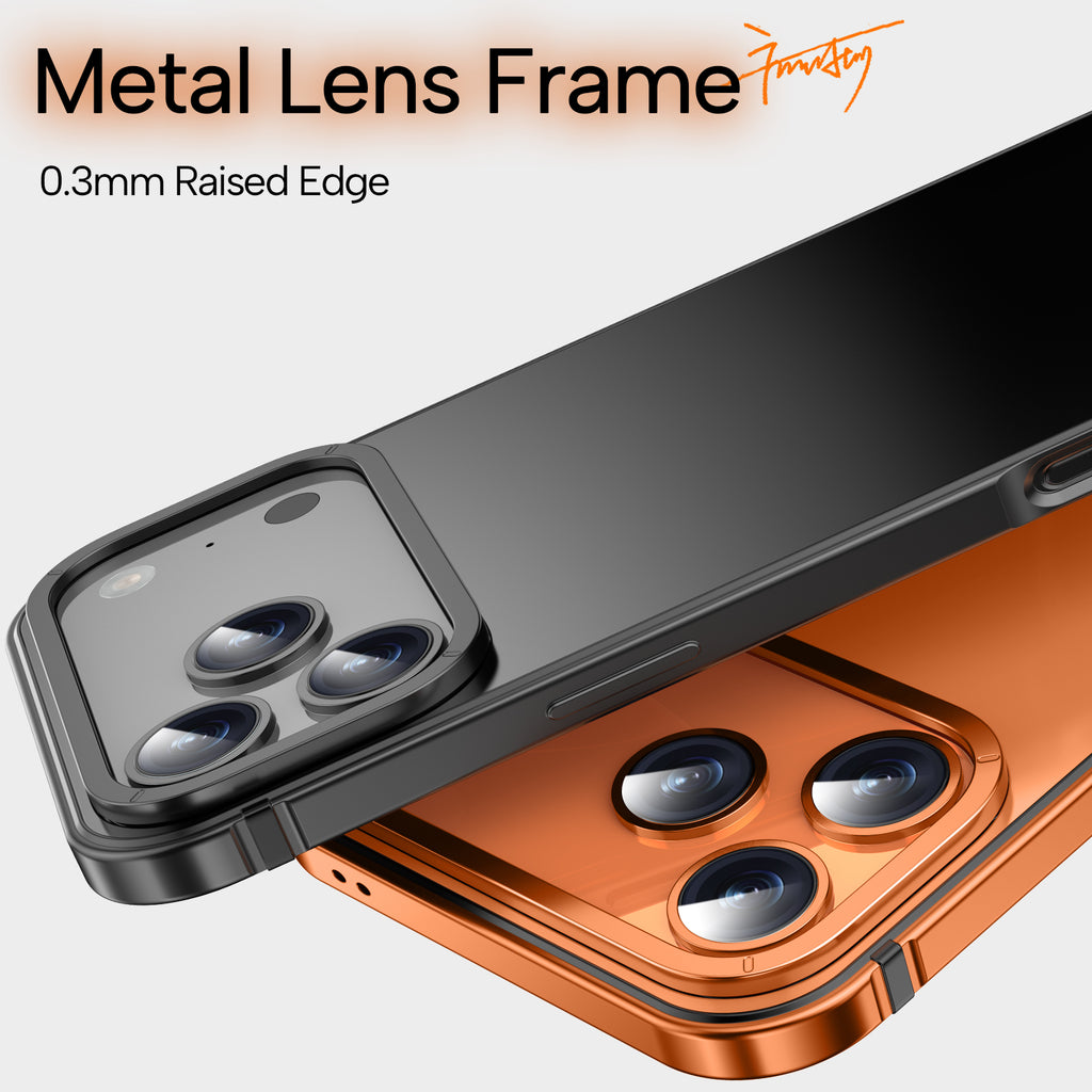 Case for iPhone 17 Pro Max, Aircraft Grade Stainless Steel Frame Ultra Slim Design Anti Fingerprint Frosted Back