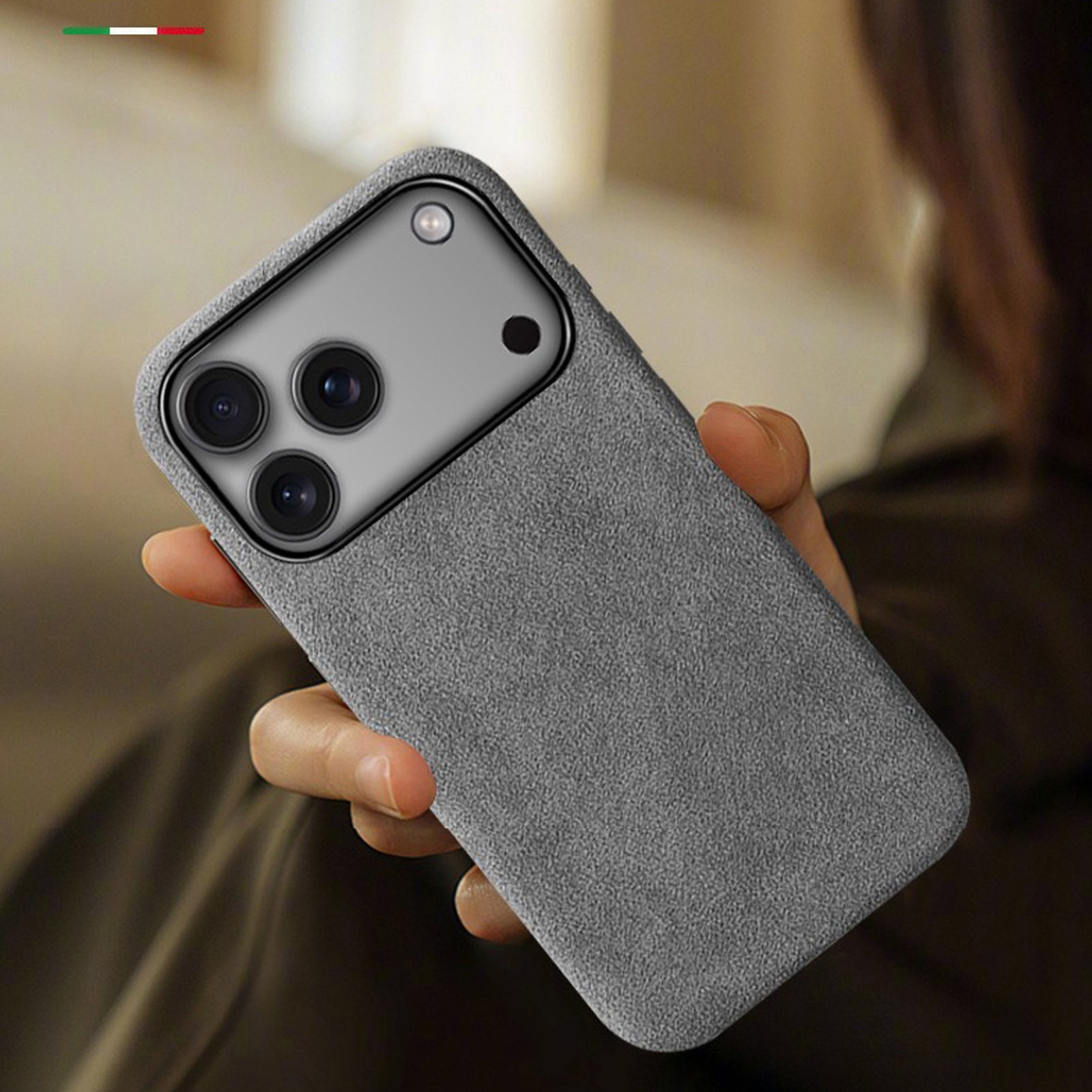 Alcantara Suede Case for iPhone 17 Pro Max, Handmade Genuine Italian Ultra-Suede Fully Wrapped Anti-Slip Soft Luxury Protective Cover, Compatible with MagSafe