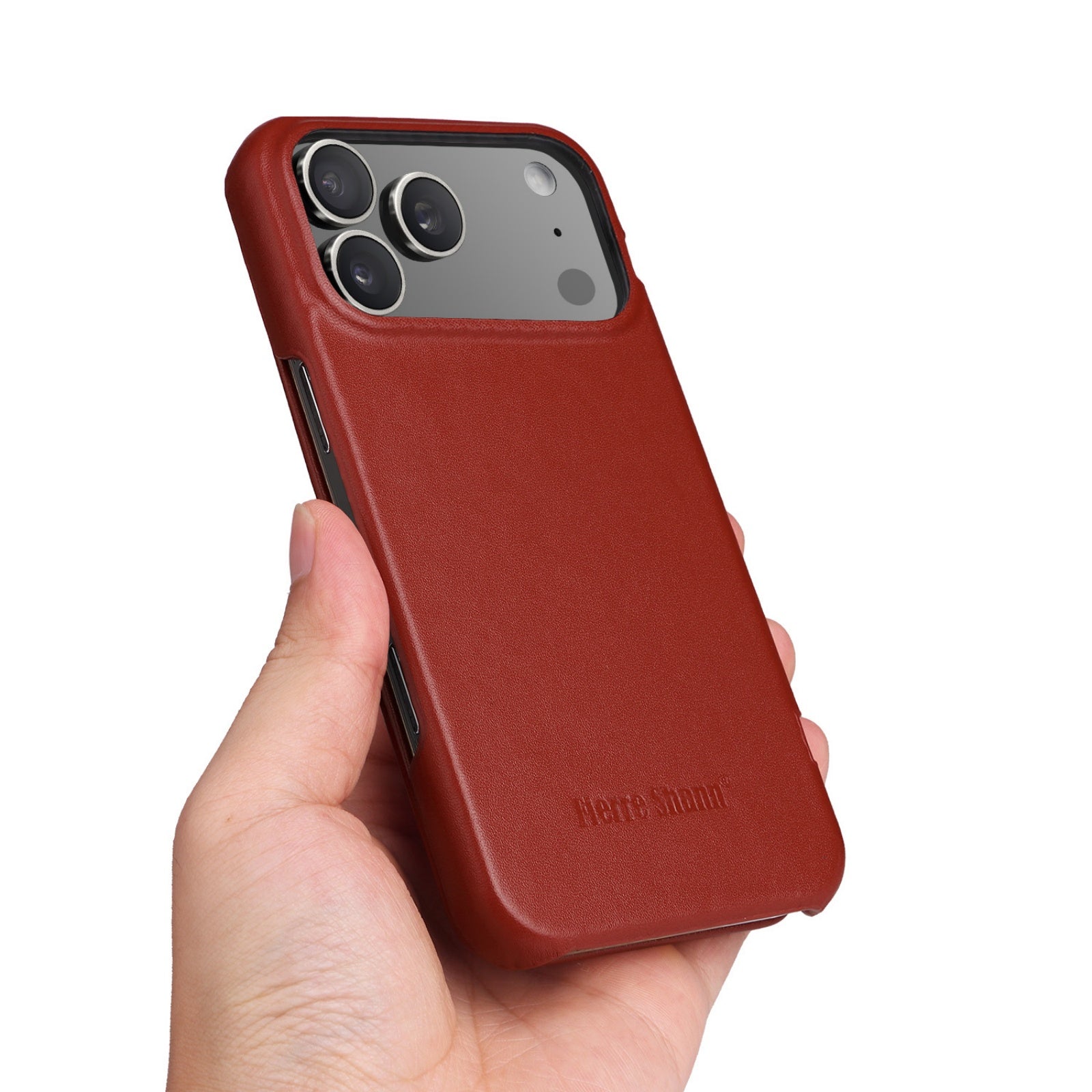 Case for iPhone 17 Pro Max, Genuine Leather Flip Cover with Magnetic Closure Slim Protective Design with Soft Inner Lining Supports Wireless Charging