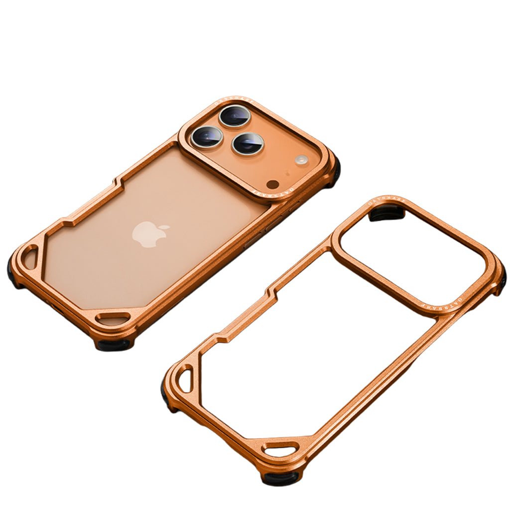 Case for iPhone 17 Pro Max, Slim Bare Metal Aluminum Bumper Case Lightweight Frame with Air Cushion Corners Raised Bezel Protection Heat Dissipation Design