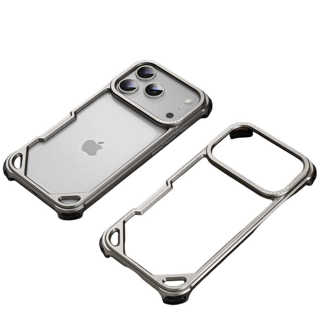 Case for iPhone 17 Pro Max, Slim Bare Metal Aluminum Bumper Case Lightweight Frame with Air Cushion Corners Raised Bezel Protection Heat Dissipation Design