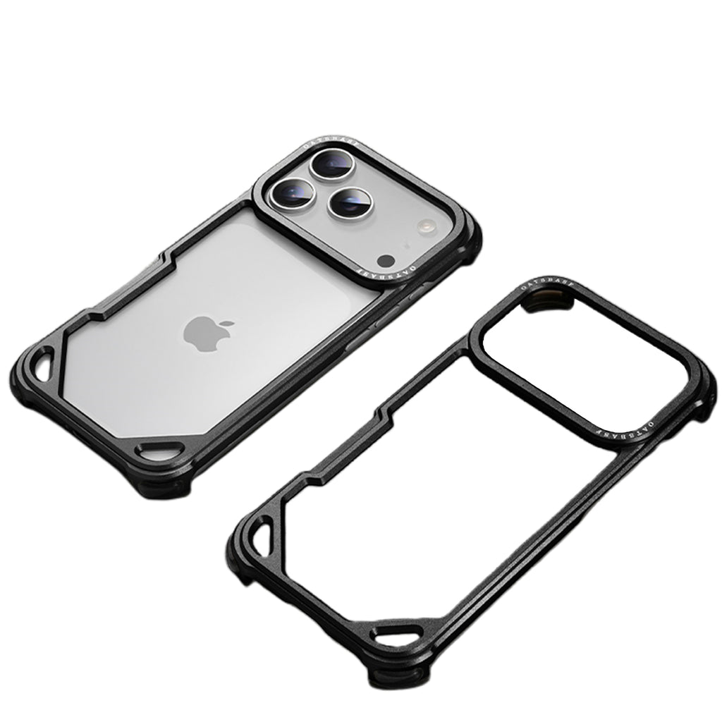 Case for iPhone 17 Pro Max, Slim Bare Metal Aluminum Bumper Case Lightweight Frame with Air Cushion Corners Raised Bezel Protection Heat Dissipation Design
