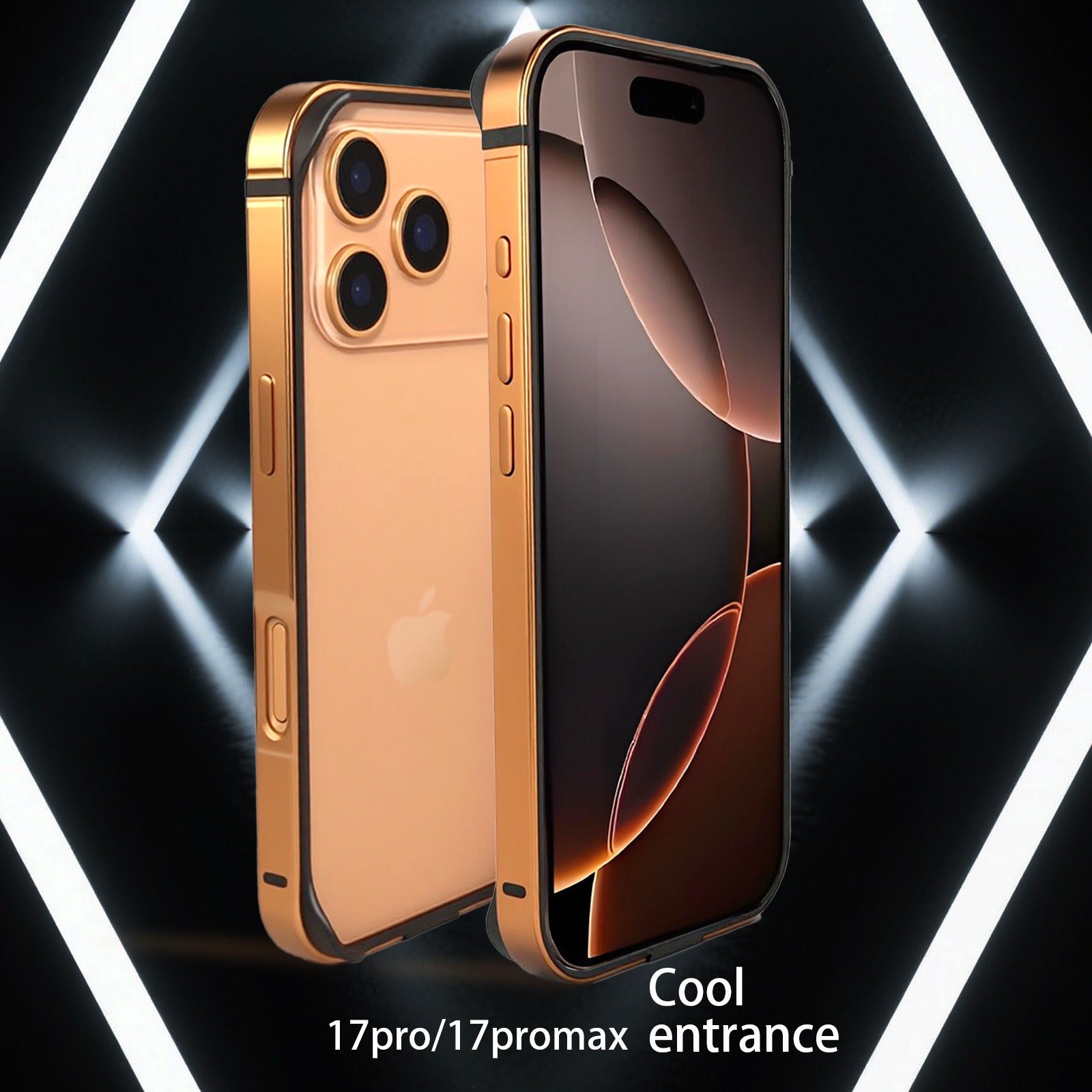 Case for iPhone 17 Pro Max, Aluminum Frame Slim Shockproof Design with Raised Corners Signal Friendly Structure Heat Dissipation Lightweight Protective Cover