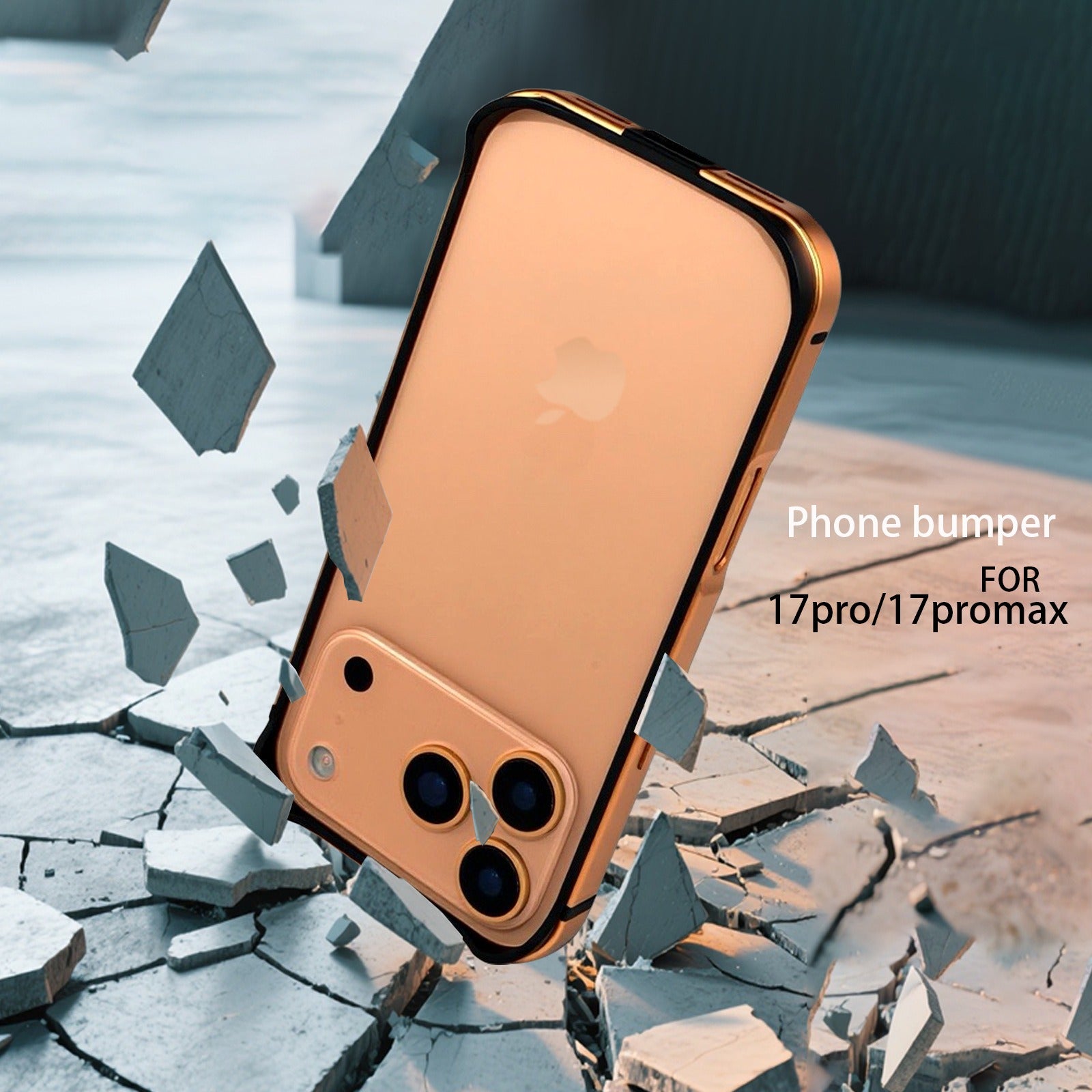 Case for iPhone 17 Pro Max, Aluminum Frame Slim Shockproof Design with Raised Corners Signal Friendly Structure Heat Dissipation Lightweight Protective Cover