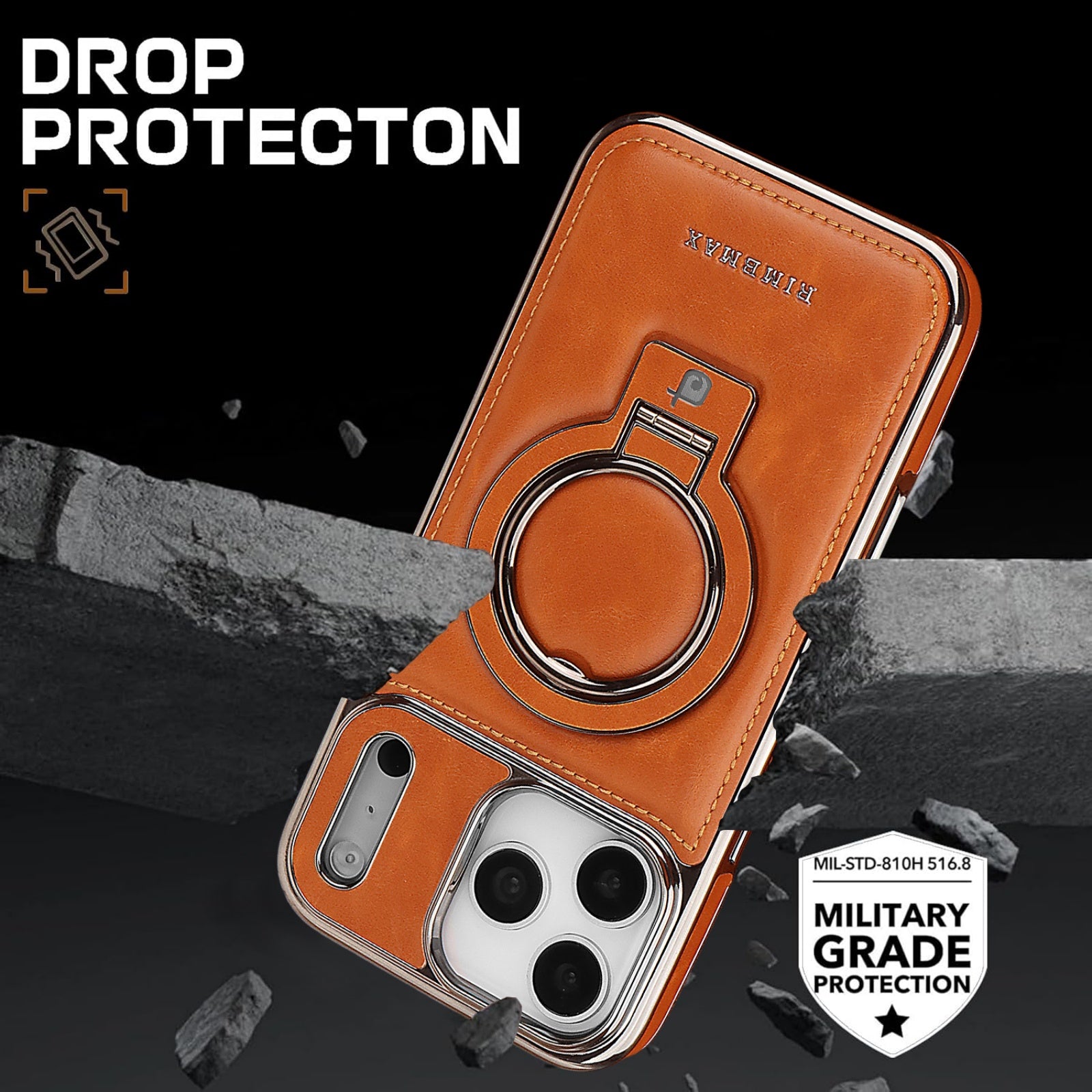 Case for iPhone 17 Pro Max, Compatible with MagSafe Leather Protective Cover with Stand Skin Friendly Anti-Fingerprint Shockproof Case