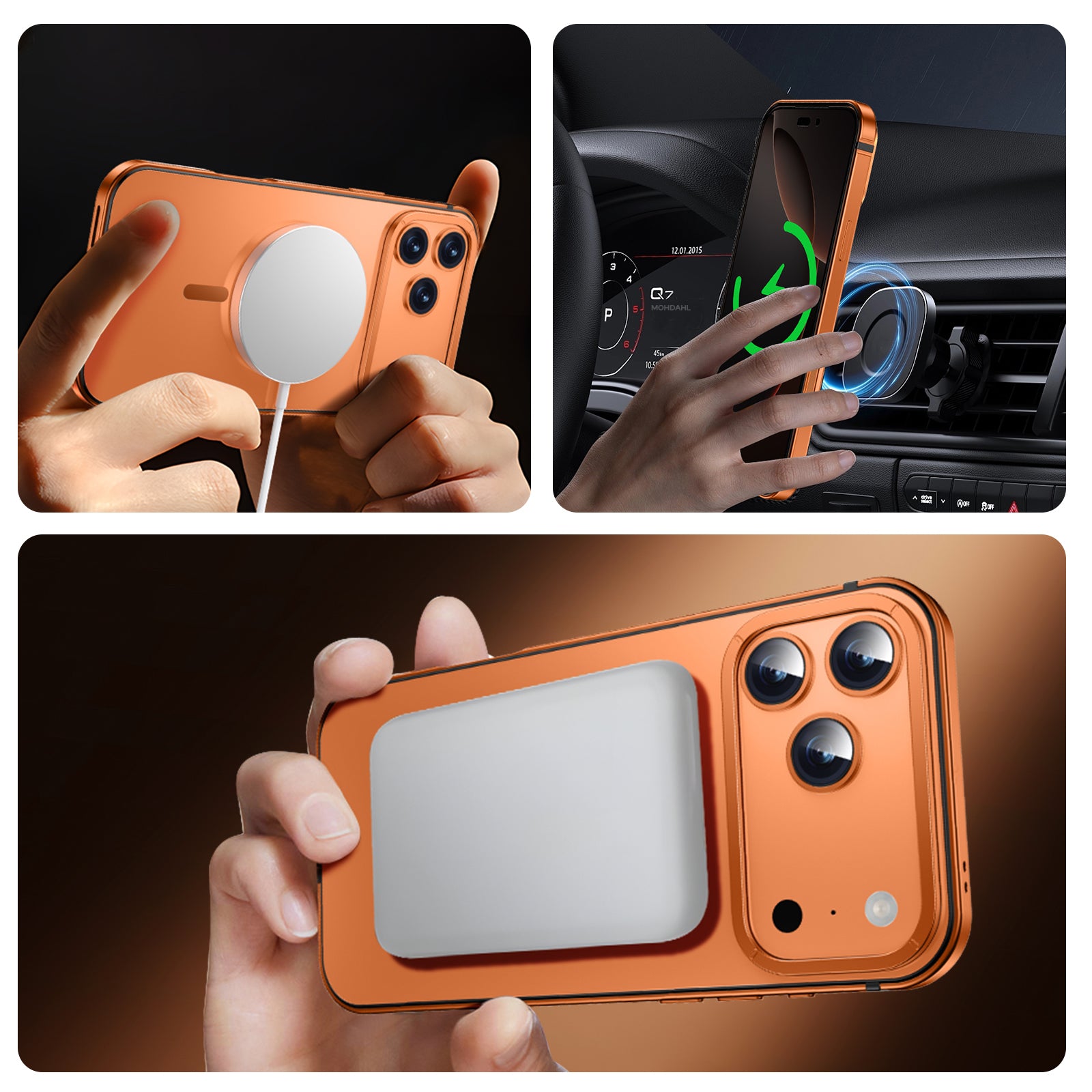 Case for iPhone 17 Pro Max, Ultra Thin Metal Frame with Frosted Matte Back Slim Lightweight Protective Cover with Raised Camera Screen Edges